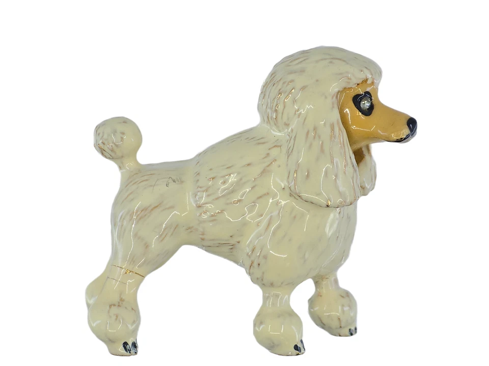 DE COLECCIÓN ERWIN PERLA DISEÑADOR ESMALTE con OJOS DE CRISTAL CANICHE PERRO BROCHE Foto 4 de 4