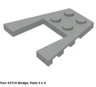 Lego 1x 43719 Light Gray Wedge, Plate 4 x 4 AT-TE 4482
