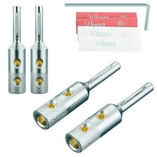 4pcs Viborg VB401S Pure Copper Silver Plated Banana Plug Speaker Cable Connector
