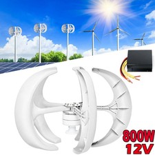 5 Blades 800W Vertical Wind Turbines Power Generator Lantern 12V MPPT Controller