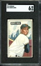 1951 Bowman #198 Monte Irvin RC/Rookie New York Giants HOF SGC 6 EX-NM b