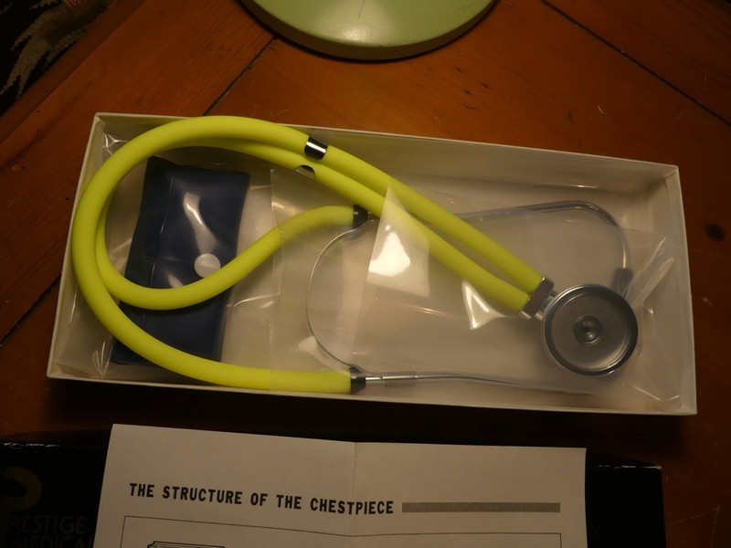 Prestige Medical Sprague Rappaport Stethoscope Model 105 Neon Yellow NIB
