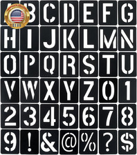 2 Inch Letter Stencils and Numbers, 42 Pcs Reusable Plastic Alphabet Spray Paint