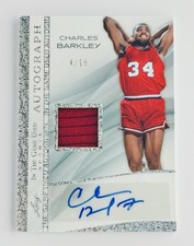 Charles Barkley Auto Game Used Jersey /10 Leaf In The Game SSP 76ers Suns HOF