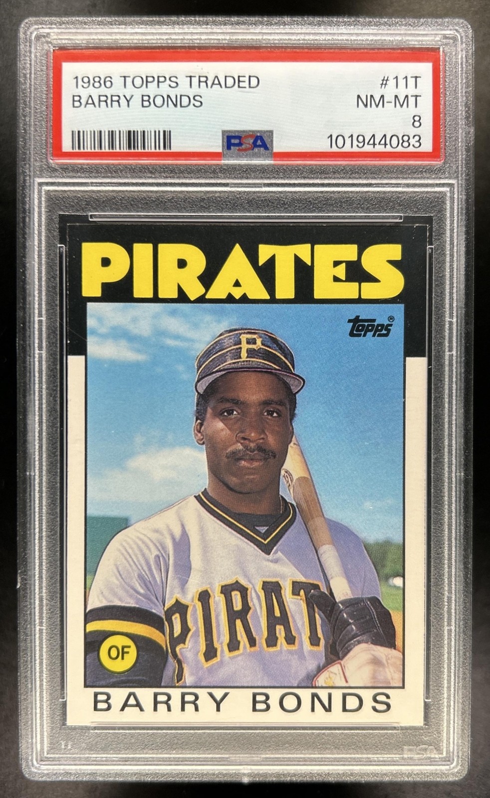 1986 Topps Traded Barry Bonds Rookie RC #11T Pirates PSA 8