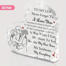 2D Romantic Acrylic Heart Shaped Decorations Love for Valentine'S Day