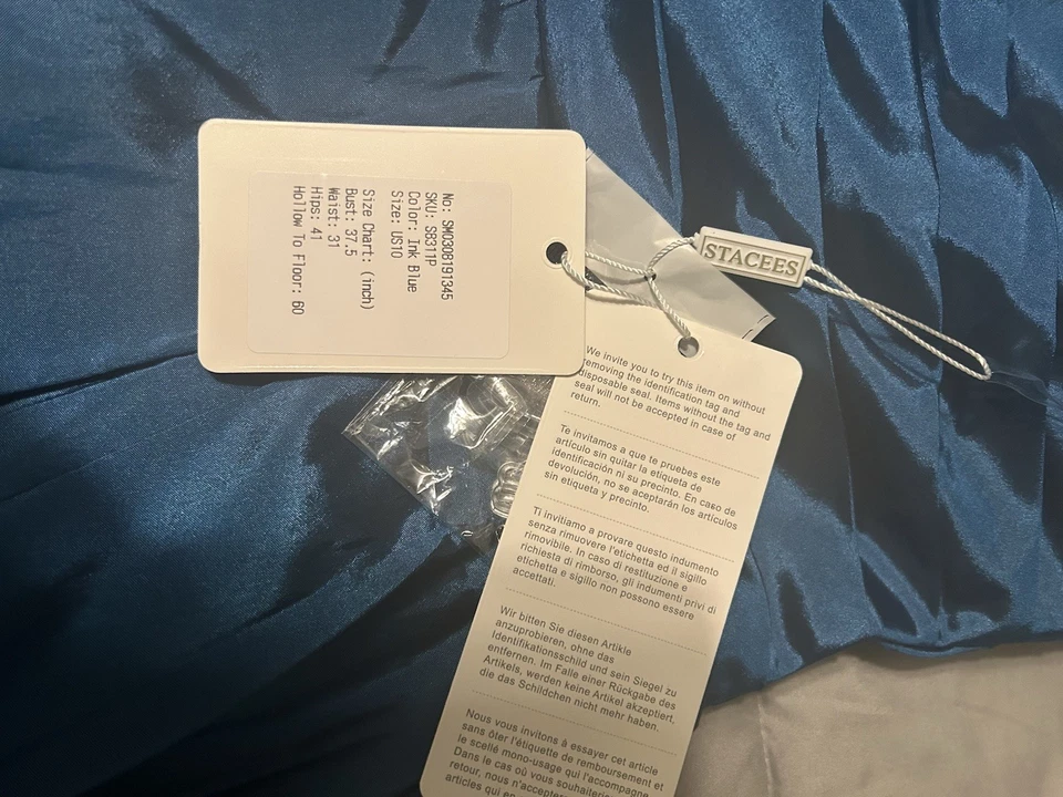 Vestido largo de tafetán sin tirantes línea A - talla 10 Foto 3 de 3