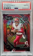 2024 Panini Select Jayden Daniels Red Prizm Rookie 39/49 #217 Club PSA 10 RC