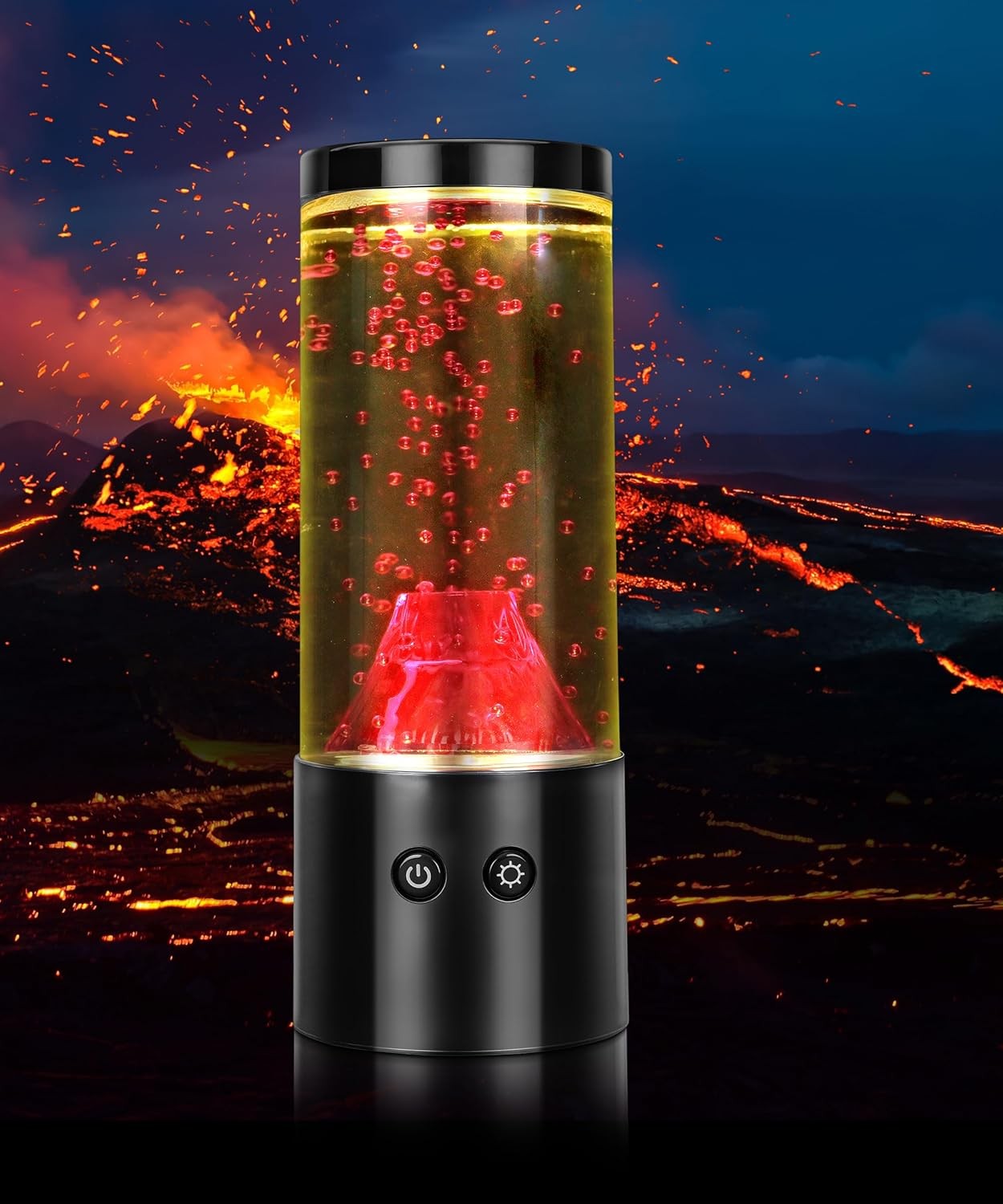 Volcano Lava Lamp RED5 LED Lamp, Volcano Lamp Hypnotic Motion Mood Light USB Ba