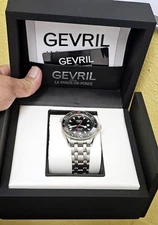 43mm-Gevril Men's 48800 Hudson Yards Swiss Automatic Diver Ceramic Bezel Watch
