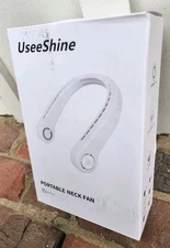 Portable Adjustable USB Rechargeable Neck Fan Bladeless, 3 Speeds, Traveling NEW