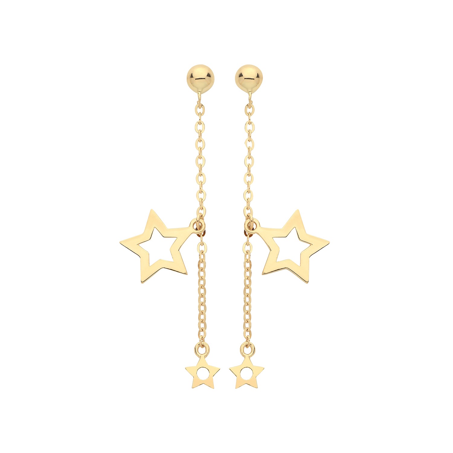 Boucles d'oreilles or 375/1000 pour femme, le bijou de 35mm idéal du bureau au dîner