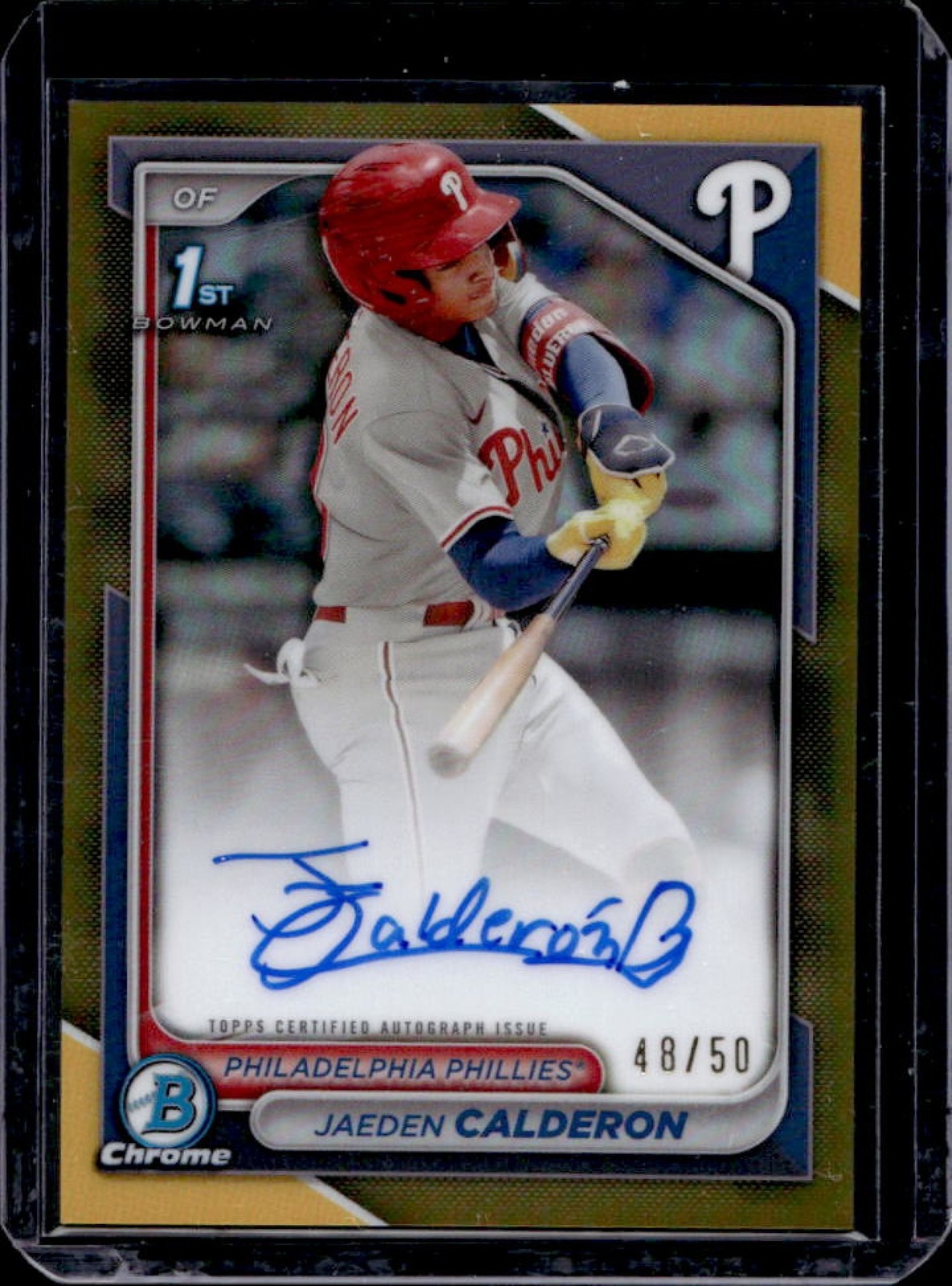 2024 Bowman Chrome Jaeden Calderon Auto Gold Refractor 1st #48/50