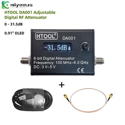 HTOOL DA001 Adjustable Digital RF Attenuator 0-31.5dB DC-6GHz 0.91'' OLED my23