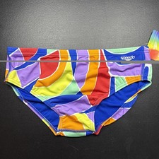 Men  s SPEEDO Swim Briefs Euro Brazilian Size 36 Speedo Puzzle Pride True Cobalt