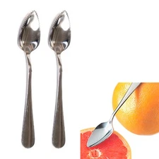 Set of 2 Stainless Steel Grapefruit Spoons with Serrated Edge for Citrus Fruit