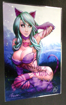 SIGNED STEVE MESSENGER MISS MEOW KITTY 11X17 PRINT SEXY COMICS ELITE  P202