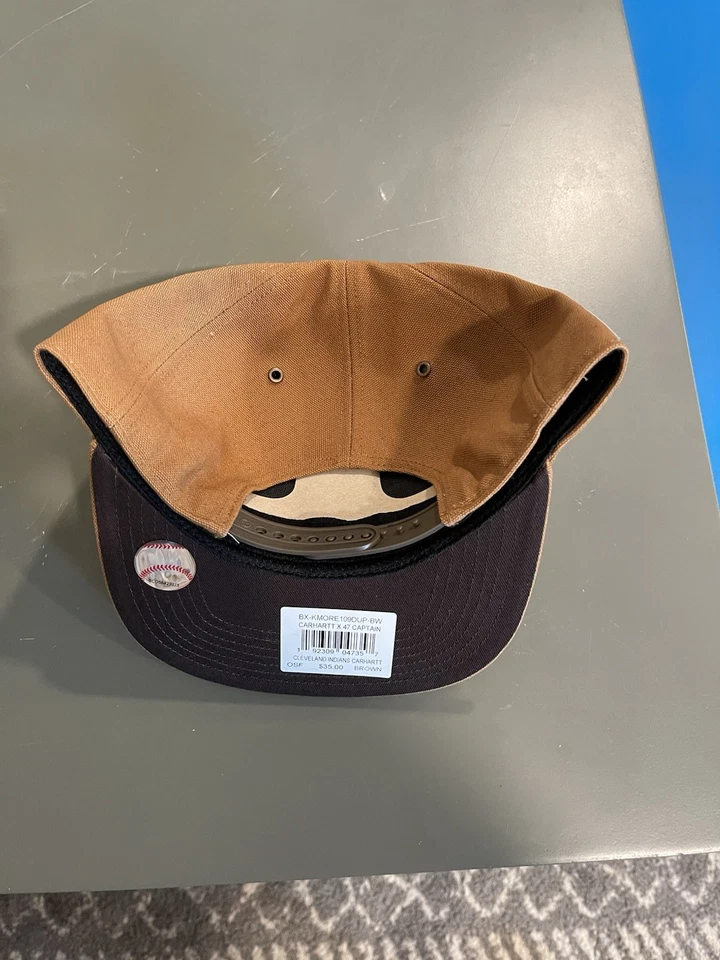 Carhartt x ‘47 Brand Cleveland Indians Guardians MLB Brown Hat Cap Snapback NWT - Image 3 of 4