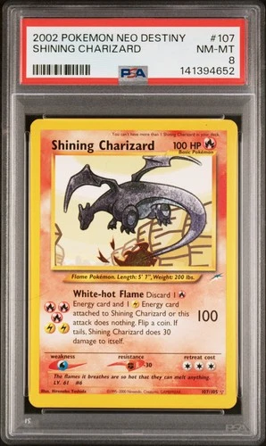 2002 POKEMON NEO DESTINY #107 SHINING CHARIZARD PSA 8