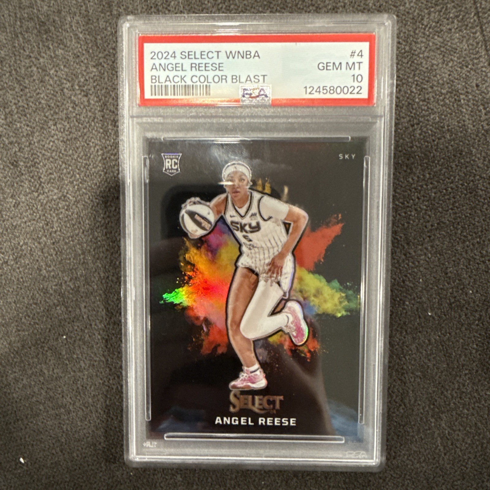2024 Select Wnba Angel Reese Black Color Blast Psa 10 Rookie