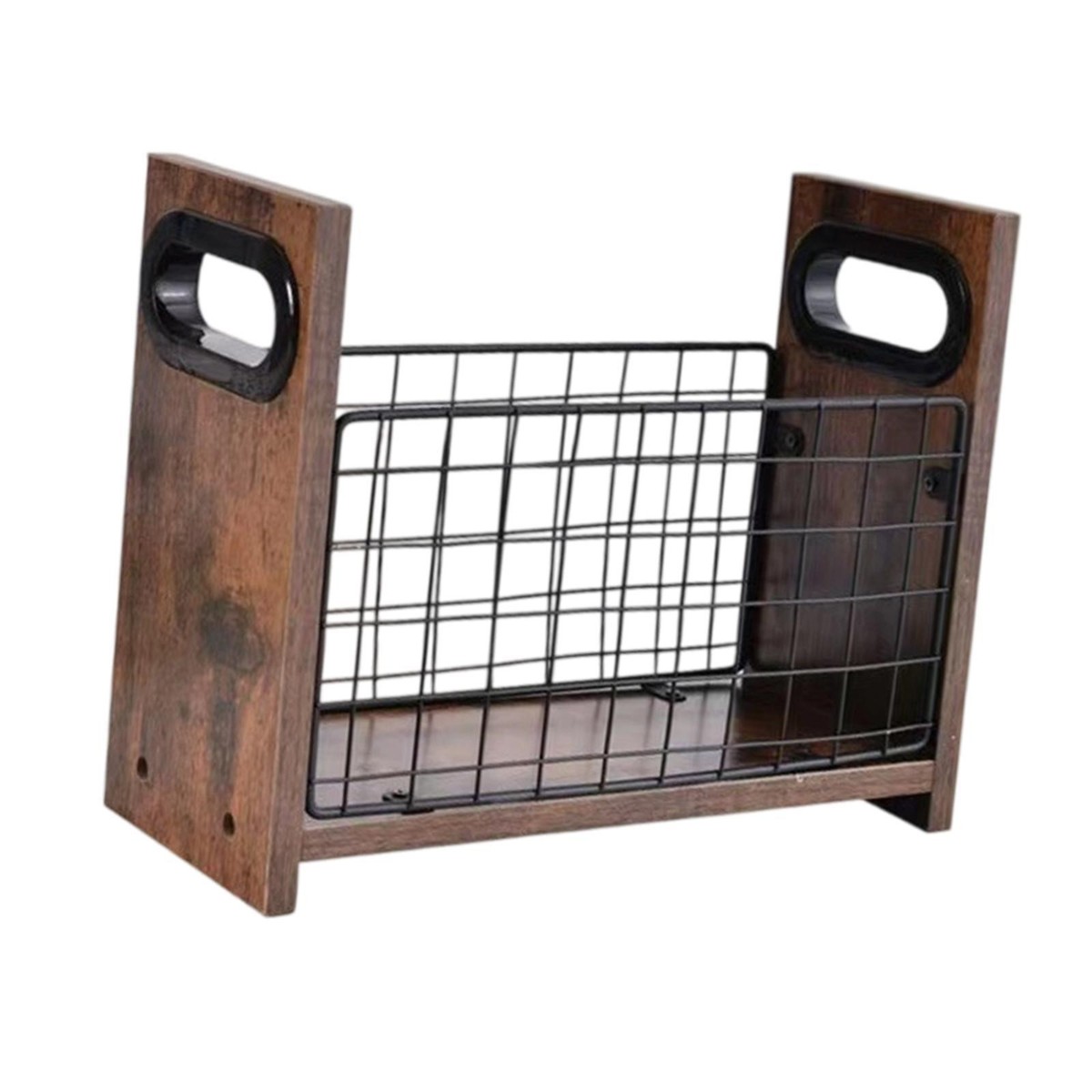 Magazine Storage Basket Wood Magazine Organizer for Letters