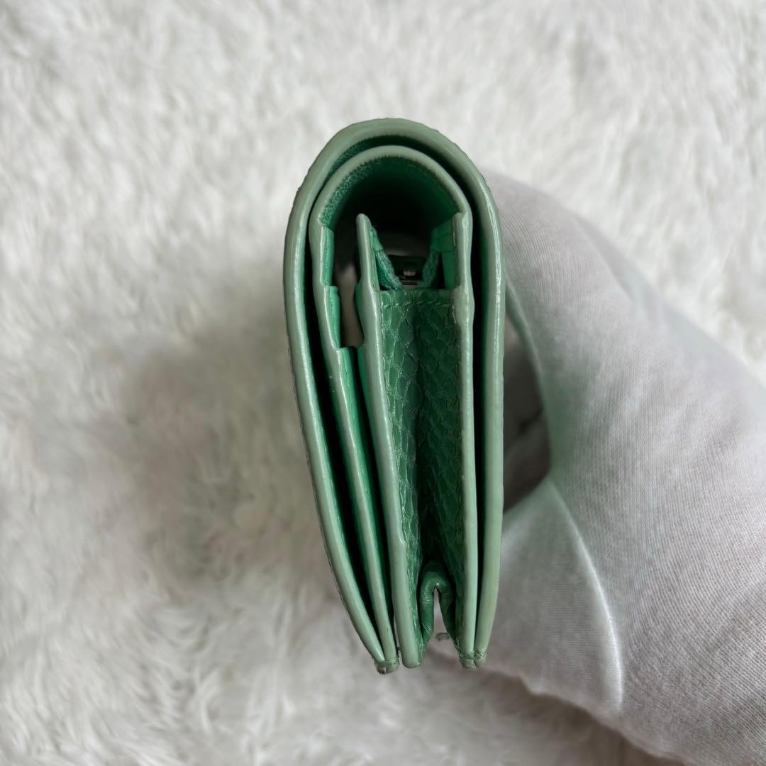 JIMMY CHOO Leather Python Embossed Bifold Wallet - image 7