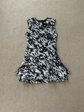 Express Black & White Abstract Sleeveless Ruffle Mini Dress XS NWT