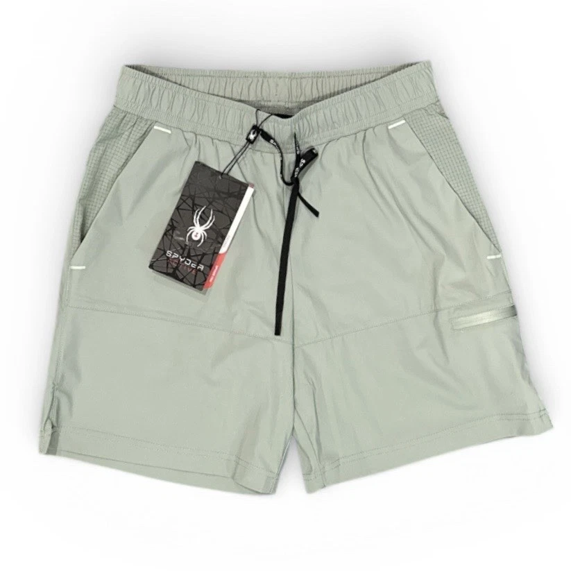 Spyder Active Training Shorts Stretch ProW-B Men's Size S Green Performance NWT