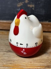Vtg Chicken Kitchen Timer 60 Minute Mechanical Farmhouse Cute Cottage Kitsch