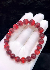 9.5-11mm Rare Top Natural Super Seven Quartz Golden Rutile Crystal Bracelet