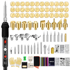 Wood Burning Kit, 163 Pcs Burner Tool Kit with letters and numbers,...