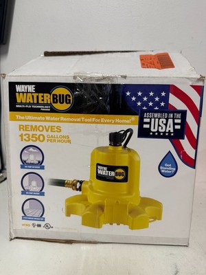 USED- Wayne 1/6 HP WaterBUG Submersible Utility Pump w. Multi-Flo Technology WWB