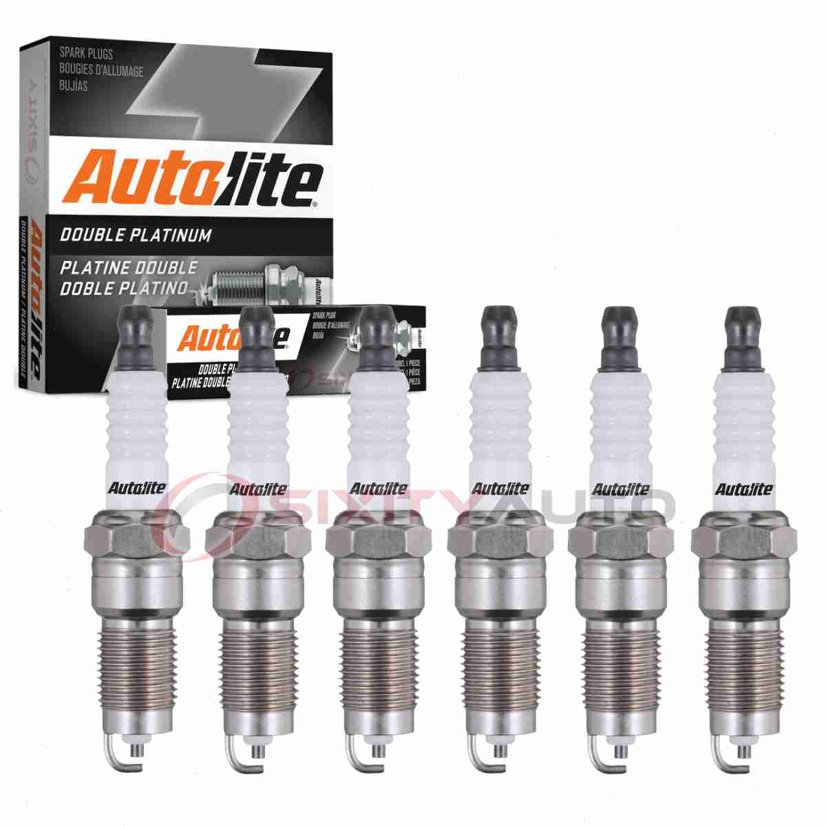 6 pc Autolite Double Platinum Spark Plugs for 1984-1986 Ford LTD 3.8L V6 cf