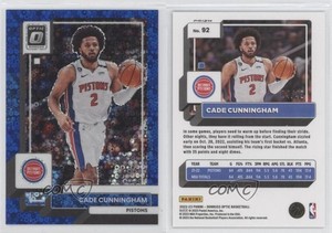 2022-23 Panini Donruss Optic Fast Break Blue Prizm /49 Cade Cunningham #92