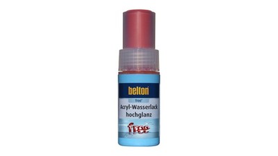 Belton Free PU Wasserlack-Lackstift RAL 3000 Feuerrot Hochglanz (9 ml)