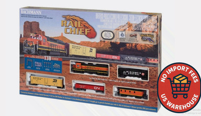 BACHMANN HO BNSF RAIL CHIEF FREIGHT SET train box car ez track engine BAC00706