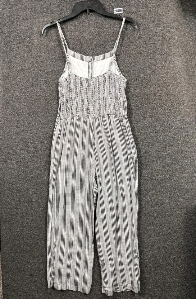 Abercrombie Kids Girls Jumpsuit Romper Pantsuit Size 15/16 Gray Plaid Sleeveless - Image 2 of 4