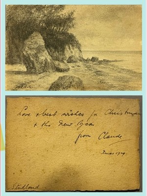 Eine kleine Bleistiftskizze von Studland Anfang 20. Jh. ~ von Claude 1929 - signiert CNC