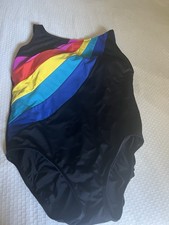 Longitude 90  s Women's One Piece Swimsuit Rainbow   LGBTQ Pride Size 14