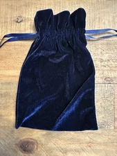 Navy Blue Velvet Tarot Dice Drawstring Pouch Jewelry Gift Bag 6" x 9"