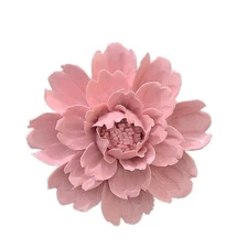 Ceramic Flowers For Walls 3D Wall Hanging Decor Pink Peony 4.72"
