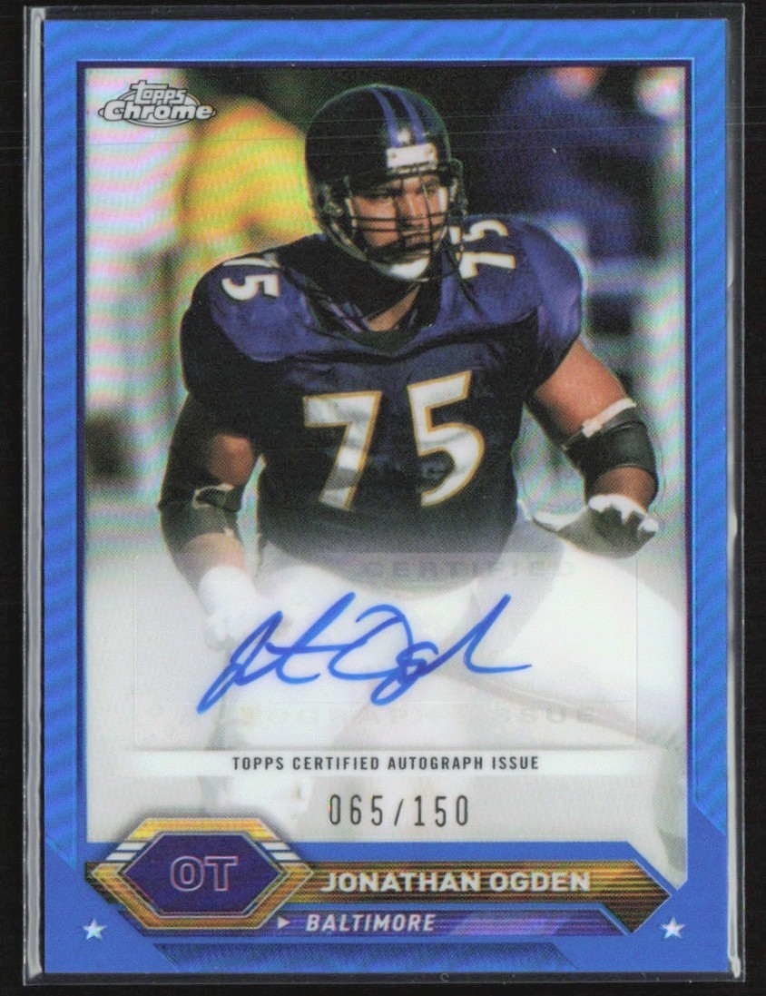 Jonathan Ogden 2023 Topps Composite Chrome Blue Refractor Auto /150 #TCA-JO