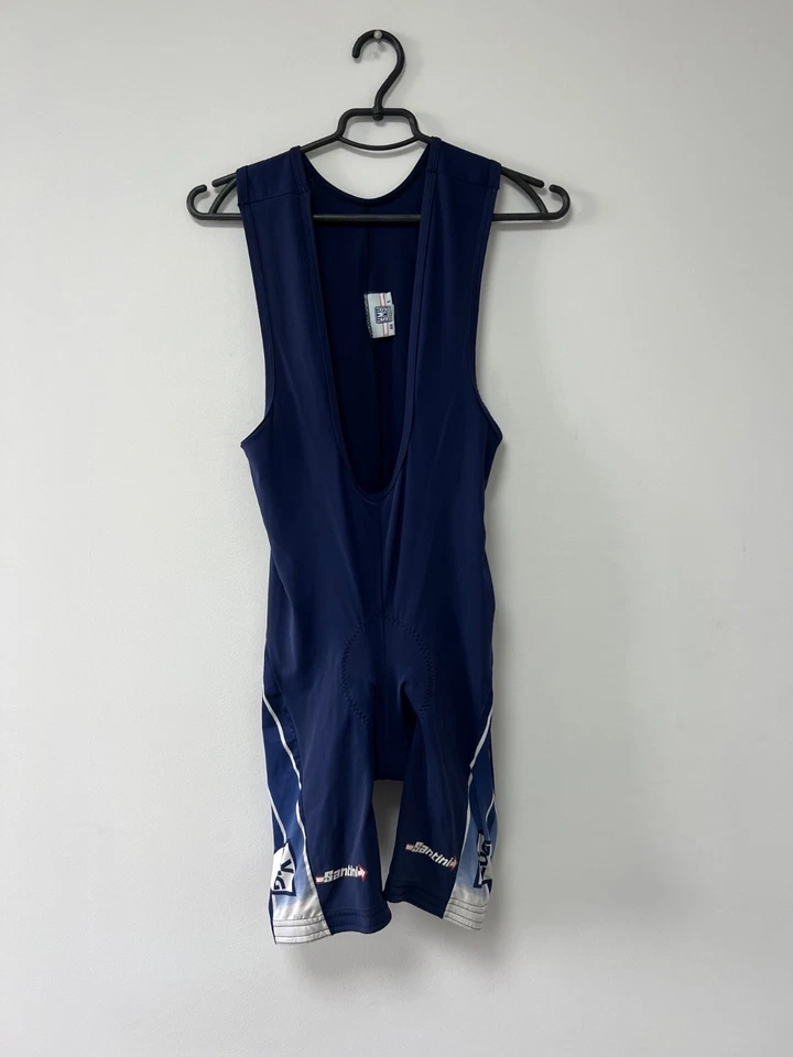 Culotte con tirantes de ciclismo SMS Santini vintage bicicleta de carreras hecho en Italia para hombre talla L Foto 2 de 4