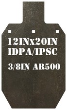 12"x20" 3/8" AR500 2/3 Scale IDPA/IPSC Steel Shooting Gong Target - 1pc Plate