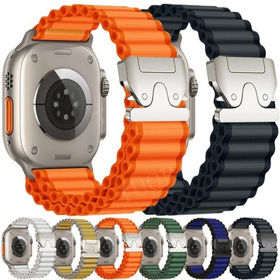 Für Apple Watch Series SE 11 10 9 8 7 6 5 4 Ultra 3 2 Ersatz Nylon Armband Band