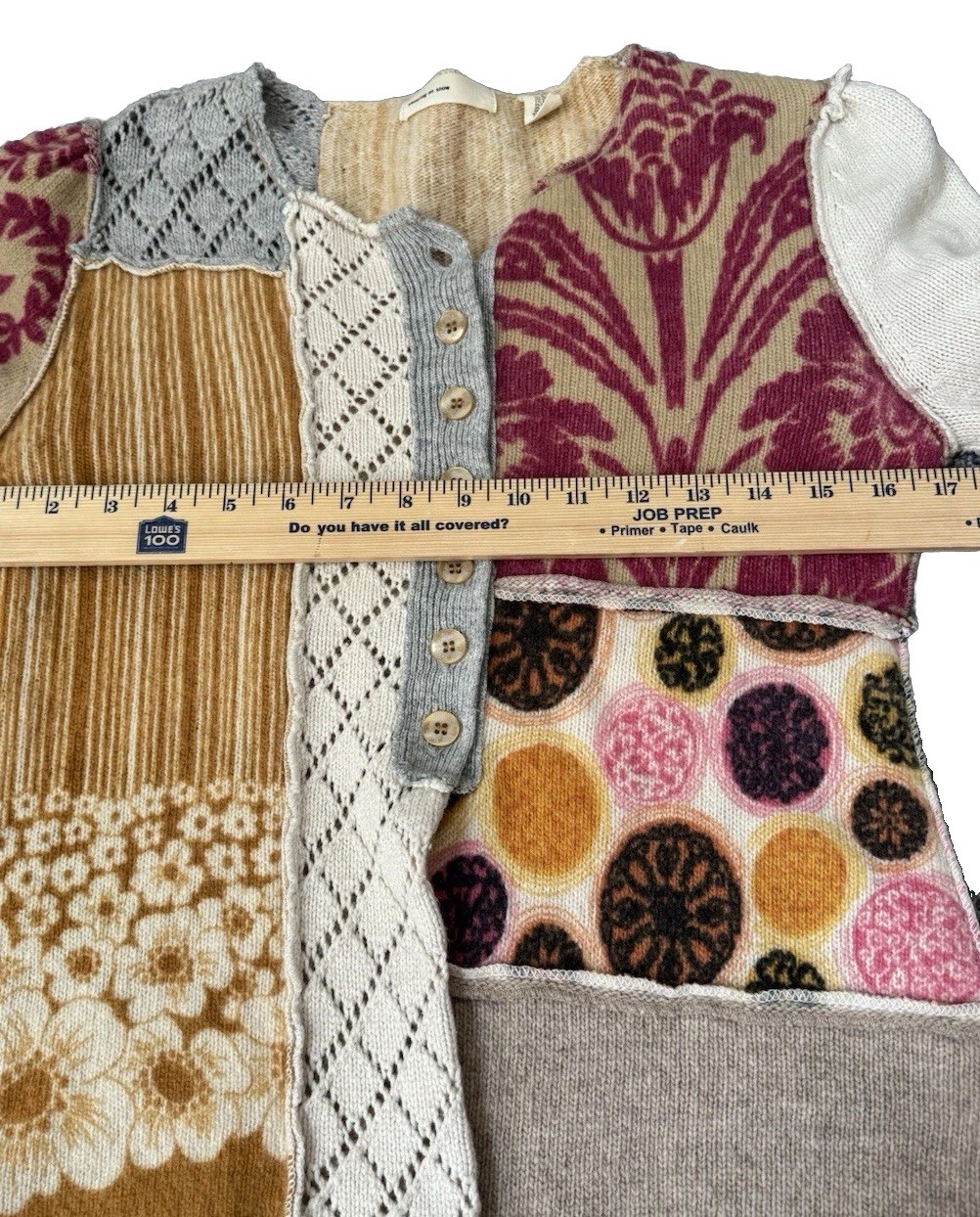 Sleeping On Snow Multicolor Patchwork Knitted Car… - image 5