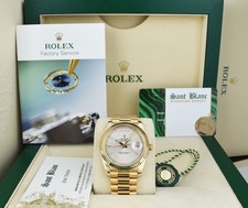 ROLEX - 18kt Gold Day Date 40 President Silver Motif Index 228238 - SANT BLANC