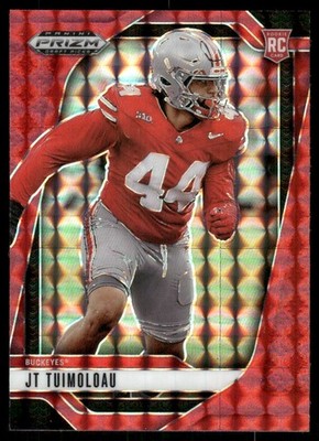2025 Panini Prizm Draft Picks Prizms Red Finite #81 JT Tuimoloau /125 - FB