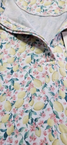NWT Walter Hagen Ditsy Lemon Floral Golf Polo Women’s Size L NEW Preppy Boho - Picture 2 of 6