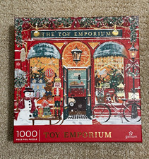 Galison Toy Emporium 1000 Piece Interlocking Foil Christmas Puzzle Multicolor